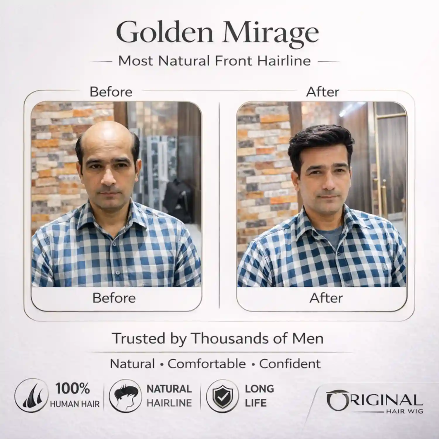 Golden Mirage Wig before and After 